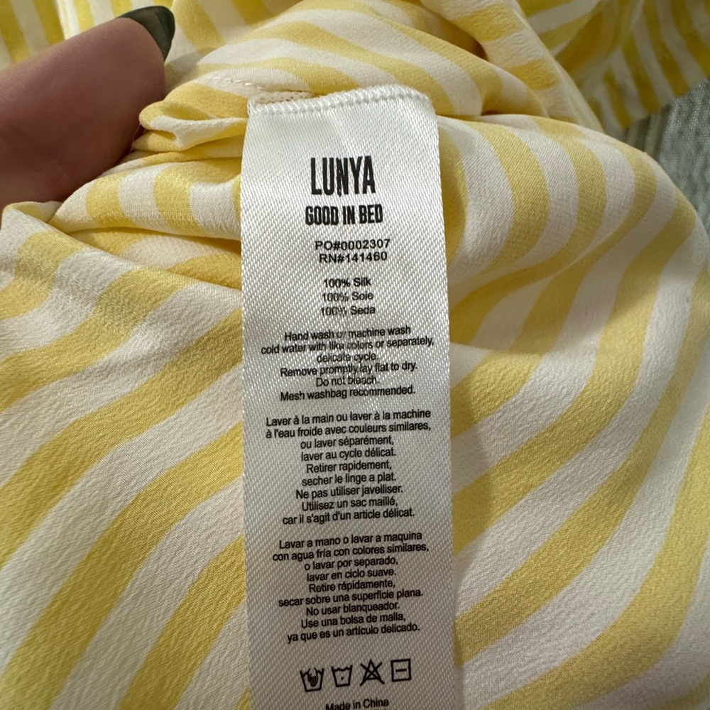 Lunya Yellow Striped Short Sleeve Tee - Picture 4 of 4